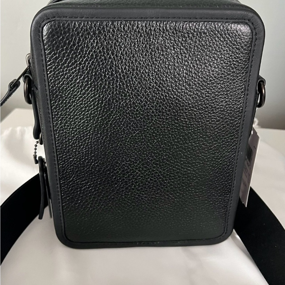 Coach Black Leather Messenger Bag - Picture 3 of 8